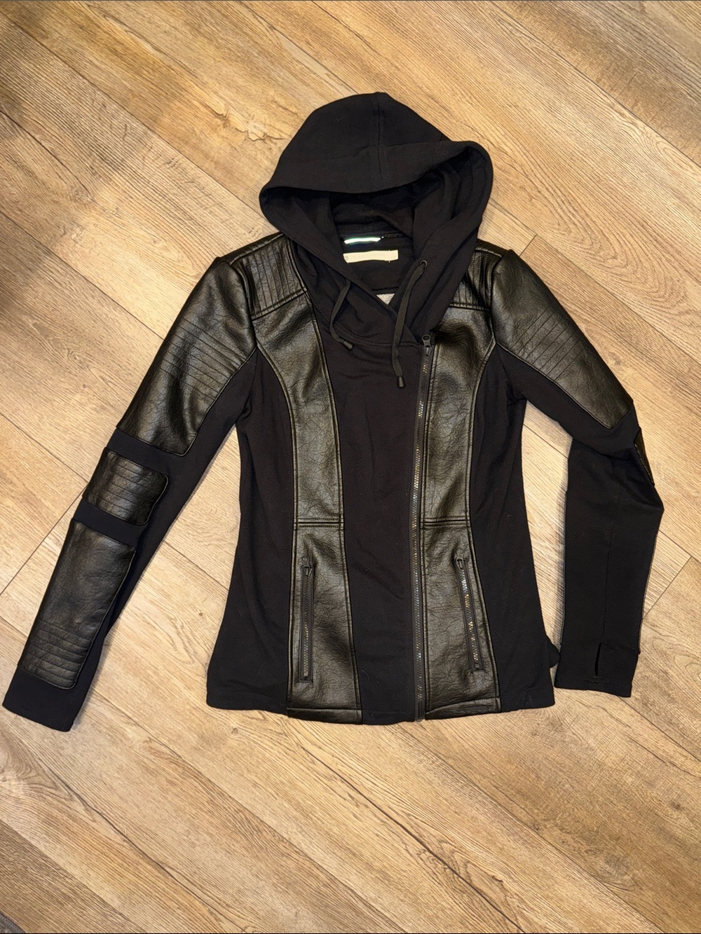 Blanc Noir hooded Moto jacket - Picture 4 of 8